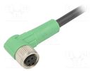 Connection lead; M8; PIN: 4; angled; 3m; plug; 30VAC; 4A; -25÷90°C PHOENIX CONTACT