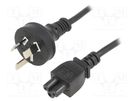 Cable; 3x0.75mm2; AS/NZS 3112 (I) plug,IEC C5 female; PVC; 1.8m ESPE