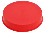Stopper; Body: red; Out.diam: 115.6mm; H: 23mm; LDPE; push-in; round SUNDPLAST