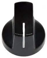 KNOB, ROUND SHAFT, ABS, 6.35MM
