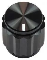KNOB, ROUND SHAFT, ALUMINIUM, 6.35MM