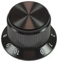 KNOB, SKIRTED SHAFT, ALUMINIUM, 6.35MM