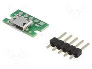 Pin strips,USB B micro; USB Micro-B; Module robotics: adapter POLOLU
