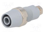 Connector: 4mm banana; socket; 32A; 1kV; grey; nickel plated; screw 