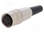 Connector: M16; plug; female; PIN: 4; 5A; 250V; soldering; for cable LUMBERG
