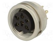 Connector: M16; socket; female; soldering; PIN: 6; 5A; 250V; IP40 LUMBERG