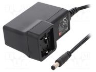 Power supply: switching; mains,plug; 5VDC; 4A; 20W; Out: 5,5/2,1 MEAN WELL