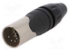 Plug; XLR; male; PIN: 5; straight; for cable; soldering; 133V; 7.5A AMPHENOL