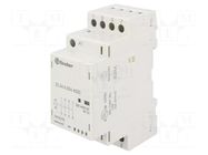 Contactor: 4-pole installation; 25A; 24VAC,24VDC; NO x4; IP20; 22 FINDER