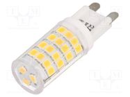 LED lamp; warm white; G9; 230VAC; 370lm; P: 3.5W; 280°; 2700K 