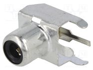 Connector: RCA; socket; female; angled 90°; THT; brass; tinned 