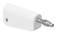BANANA TEST CONN, PLUG, 19A, WHITE/CABLE