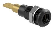 BANANA TEST CONN, SCKT, 25A, BLACK/PANEL