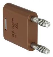 BANANA TEST CONN, PLUG, 32A, BROWN/CABLE