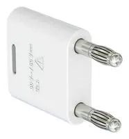 BANANA TEST CONN, PLUG, 32A, WHITE/CABLE