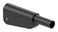 BANANA TEST CONN, PLUG, 19A, BLACK/CABLE