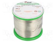 Soldering wire; tin; Sn96,5Ag3Cu0,5; 700um; 500g; lead free; reel CYNEL
