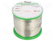 Tin; lead free; Sn96,5Ag3Cu0,5; 700um; 500g; reel; 217÷220°C; 3% CYNEL