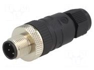 Connector: M12; plug; PIN: 3; male; straight; IP67; screw terminal LUMBERG AUTOMATION