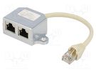 Plug/socket; splitter; Layout: 8p8c; RJ45 socket x2,RJ45 plug LOGILINK