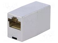 Coupler; socket; Cat: 5e; shielded; 8p8c; RJ45 socket x2; metallic LOGILINK