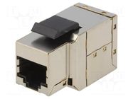 Coupler; socket; Cat: 6a; shielded,Keystone; 8p8c; RJ45 socket x2 LOGILINK