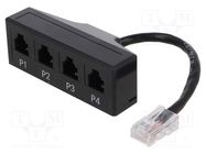 Splitter; RJ11 socket x4,RJ45 plug LOGILINK