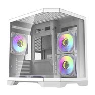 Darflash FT350 computer case + 5 aRGB fans (white), Darkflash