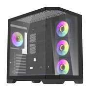 Darflash FT418 PRO computer case + 7 aRGB fans (black), Darkflash