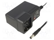 Power supply: switched-mode; mains,plug; 24VDC; 1.67A; 40W; 89% MEAN WELL