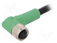 Connection lead; M8; PIN: 4; angled; 3m; plug; 30VAC; 4A; SAC; PVC PHOENIX CONTACT