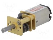 Motor: DC; with gearbox; HPCB 6V; 6VDC; 1.5A; Shaft: D spring; 33rpm POLOLU