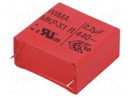 Capacitor: polypropylene; X1; 2.2uF; 440VAC; 41.5x39.5x20mm; THT WIMA