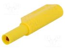 Plug; 4mm banana; 24A; 1kVDC; yellow; 0.5÷2.5mm2; on cable; 3mΩ HIRSCHMANN T&M