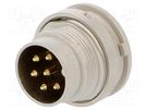 Connector: M16; socket; male; soldering; PIN: 6; 5A; 250V; IP40 LUMBERG