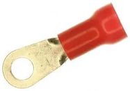 TERMINAL, RING TONGUE, 1/4IN, CRIMP, RED