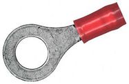 TERMINAL, RING TONGUE, 1/4IN, CRIMP, RED