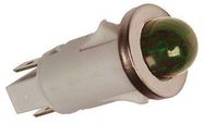 PANEL MOUNT INDICATOR, LED, 12.7MM, GREEN, 12V