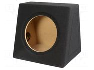 Car loudspeaker enclosure; MDF; black; 250mm; Grooving: 272mm BASSER