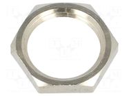 Nut; PG7; brass; 15mm; Thread: PG; Plating: nickel BM GROUP