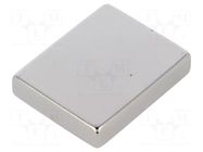Magnet: permanent; neodymium; 85N; H: 6.5mm; W: 26.3mm; L: 33mm ELESA+GANTER