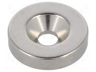 Magnet: permanent; neodymium; 41N; Ø: 18mm; H: 4mm ELESA+GANTER