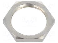 Nut; M20; brass; 24mm; Thread: metric; Pitch: 1.5; Plating: nickel BM GROUP
