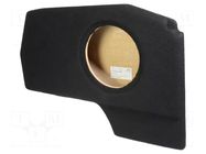 Car loudspeaker enclosure; MDF; black; 250mm; Grooving: 272mm BASSER