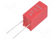 Capacitor: polyester; 10uF; 30VAC; 50VDC; 5mm; ±5%; 11x16x7.2mm; MKT WIMA