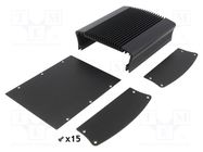 Heatsink: with case; black; aluminium; anodized; Y: 50mm; X: 135mm FISCHER ELEKTRONIK