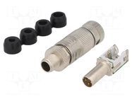 Connector: M12; plug; PIN: 4; male; preLink; D code-Ethernet HARTING