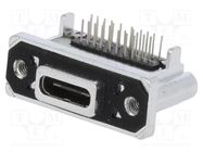 Socket; USB C; THT; angled 90°; USB 3.1; IP67; gold-plated; 5A Amphenol Communications Solutions