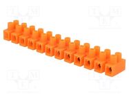 Terminal block; screw terminal; 6mm2; 400V; 41A; ways: 12; orange PAWBOL