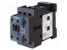Contactor: 3-pole; NO x3; Auxiliary contacts: NO + NC; 24VDC; 12A SIEMENS